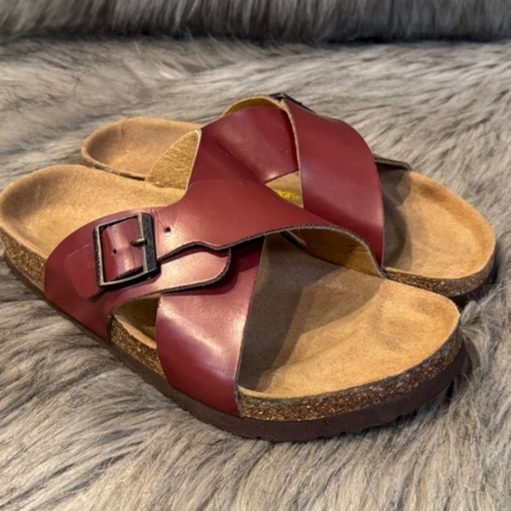 Birkenstocks Burgundy Size 37 Womens.